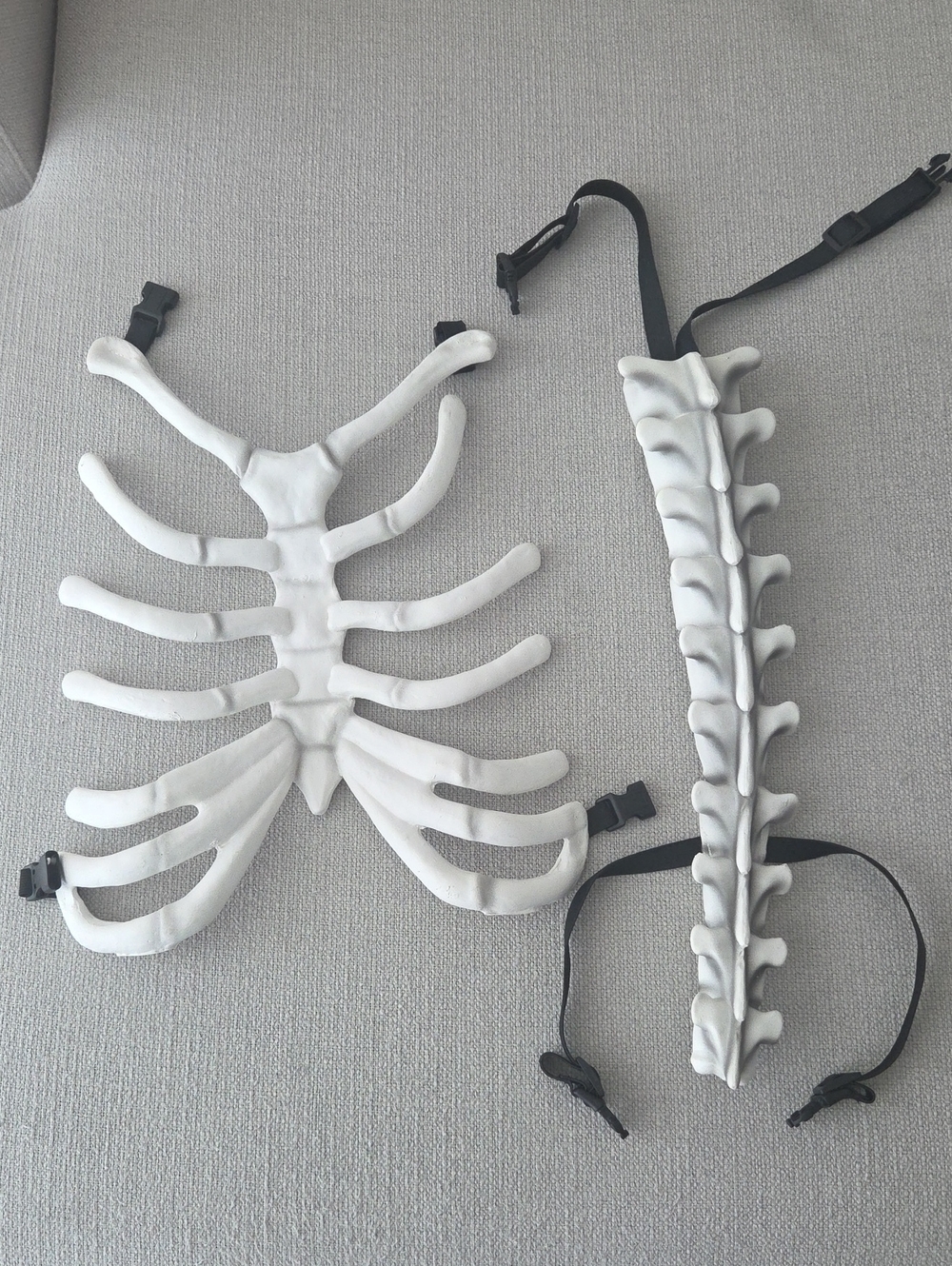 White Skeleton Ribcage and Spine Costume Set